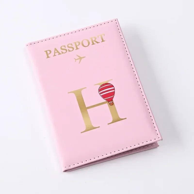 Husă pentru pașaport din piele imprimată cu litere Bărbați Femei Suport pentru pașaport Clip pentru bilet de avion Huse pentru pașapoarte Suport pentru identitate Suport card de credit