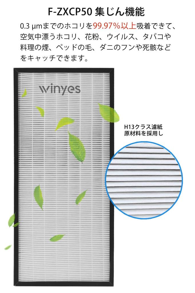 WINYES Replacement Filters for Dust Collection Filter and Deodorizing and Air Purifiers F-ZXCP50 F-ZXGD50 Filter, F-PXE50, F-PXD50, F-PXG50, F-VXD50