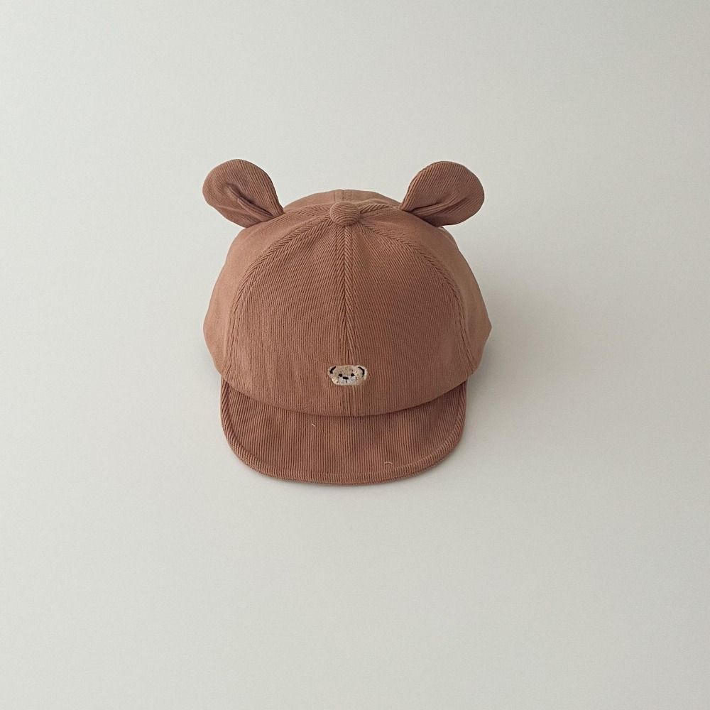 Bear Ear Baby Visor Hat Adjustable Infant Peaked Cap Warm Baby Sunhat Winter