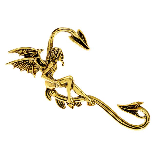 

Male Elf Pin Brooch Pin Retro Creative Design Wing Men Jewelry 2 Colors Available Suit Coat Bag Badages Antique GoldVintage Jewelry золотой