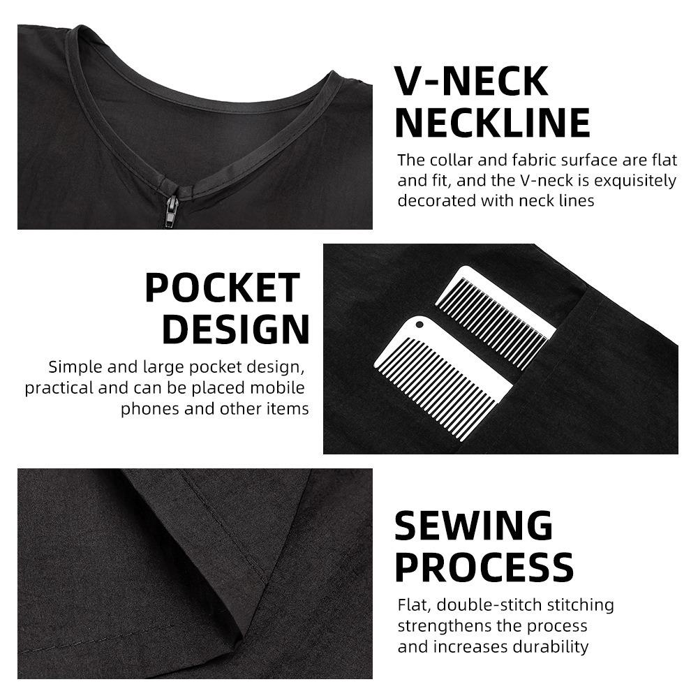 Friseurkittel Uniform mit Ärmeln Antistatisches Hairstyling-Tuch Haarschneideumhänge Erwachsene