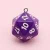 20-Sided Colored Transparent Acrylic Dice Pendant Keychain for DIY Jewelry