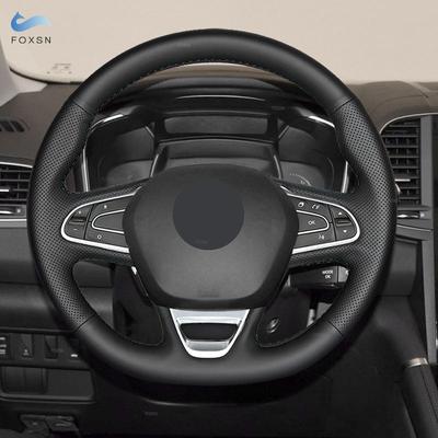Car Steering Wheel Cover For Renault Megane 4 MK IV Kadjar Koleos Talisman Scenic 2016 2017 Black Perforated Microfiber
