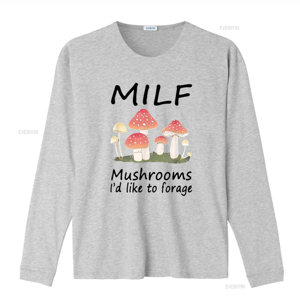 M I L F Mushrooms D Like To Forage Apparel Womens T Shirt White Vintage Washed Comfortable Breathable Soft Stylish Homme