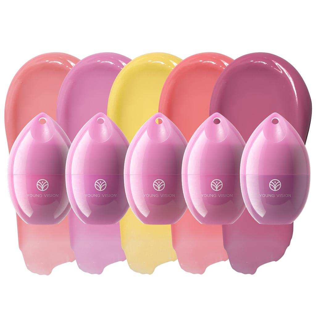 5-Color Lip Mask - Cherry & Strawberry Scented Jelly, Moisturizing Lip Care, Repair & Fade Lip Lines, for Lipitis Relief