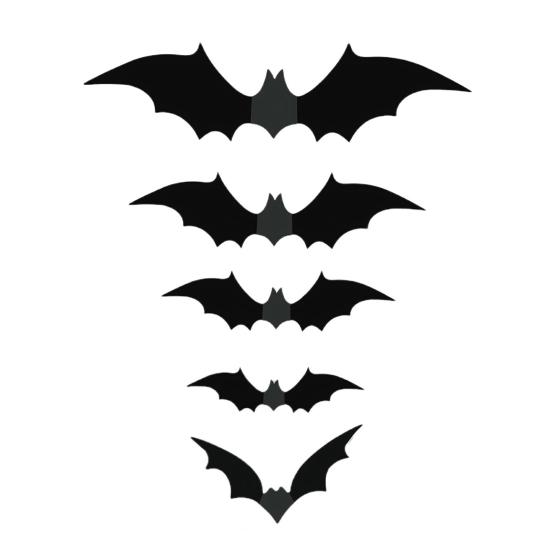 Halloween Bats Decorations Outdoor Indoor 3D Bat Stickers Horror Gothic Theme Paint-Safe Adhesive Waterproof Decals