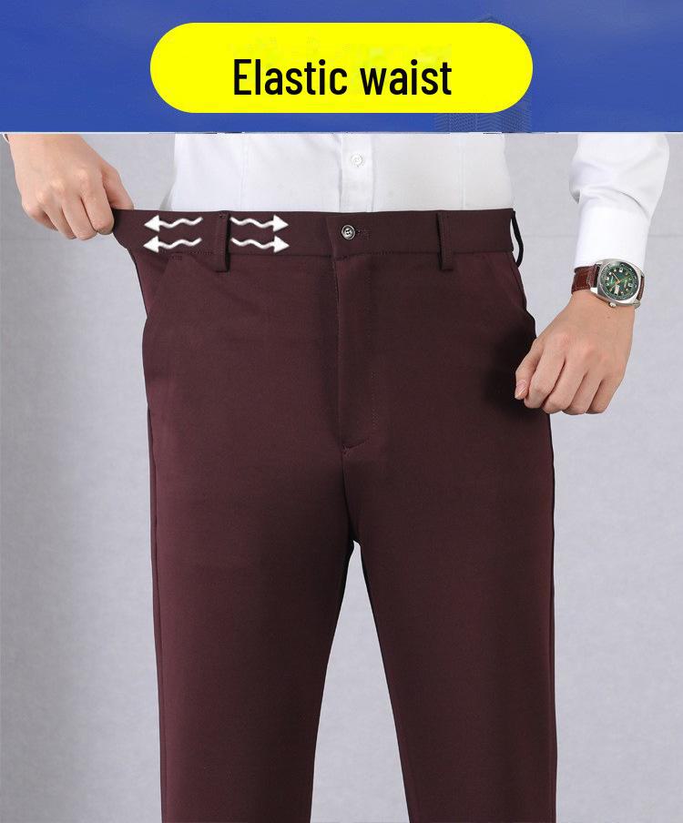Calças masculinas elásticas pretas casuais de negócios