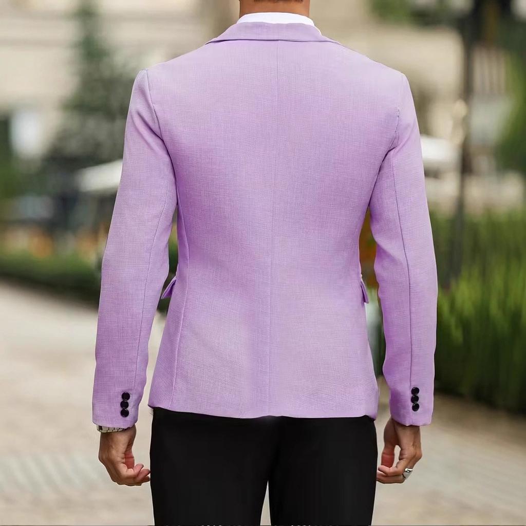 Herbst Neue Herren Freizeitanzugjacke, Herren Slim Fit Anzugkragen, Anzug mit Innenfutter und Tasche