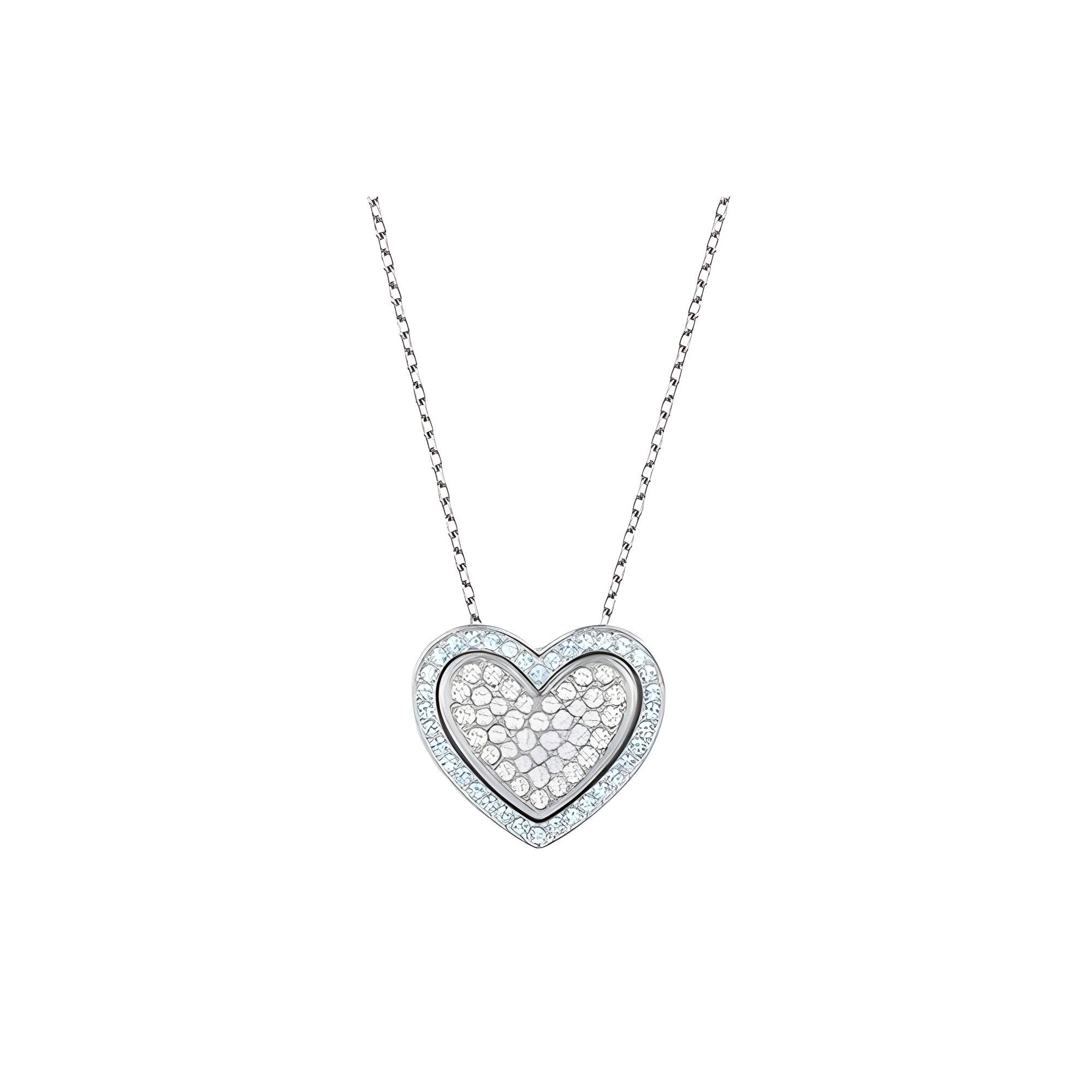 Swarovski Cupid Crystal, Rhodium Plated Metal Necklaces Womens F