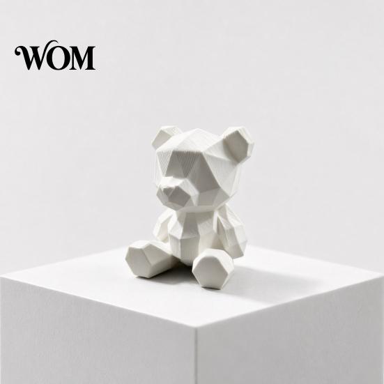 Decoración Estilo Nórdico Oso Poligonal Estatua, Adorno Impreso en 3D Pintado a Mano, Escultura de Arte Poligonal Geométrica Personalizable, para Escritorio de Sala de Estar