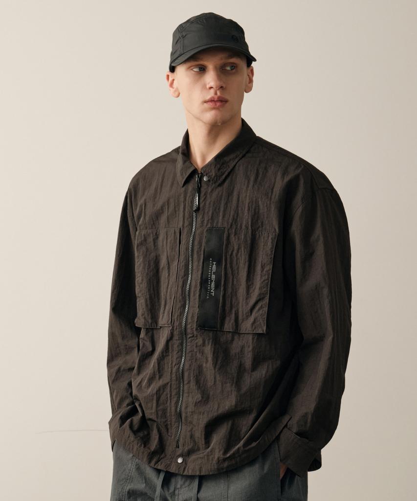 Helement Webbing Pocket Shacket (D Brown)