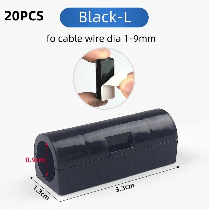 5/20Pcs Cable Organizer Clip Snap Drop Wire Holder Cord Management Self-Adhive Cable Fixed Clamp Office Wiring Accessory