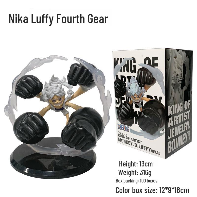 One Piece DXF Sun God Nika: Luffy Gear Fifth, Zoro, Sanji, Nami, Chopper, Kid, Killer Figures.