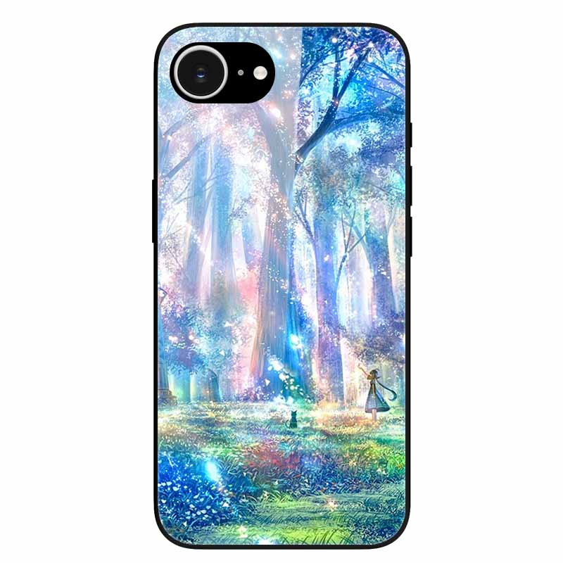 For iPhone 16E 2025 Case Black Bumper Tempered Glass Hard Phone Cases for iPhone16e 16e Back Cover for iPhoneSE SE 2025 Cool New