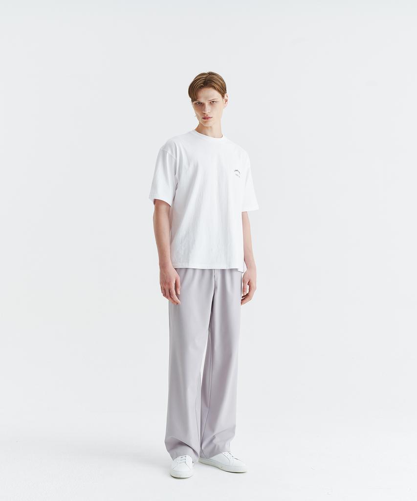 WHOLOVESART Unisex Semi-Wide Elastic Waist Slacks Mystic Gray