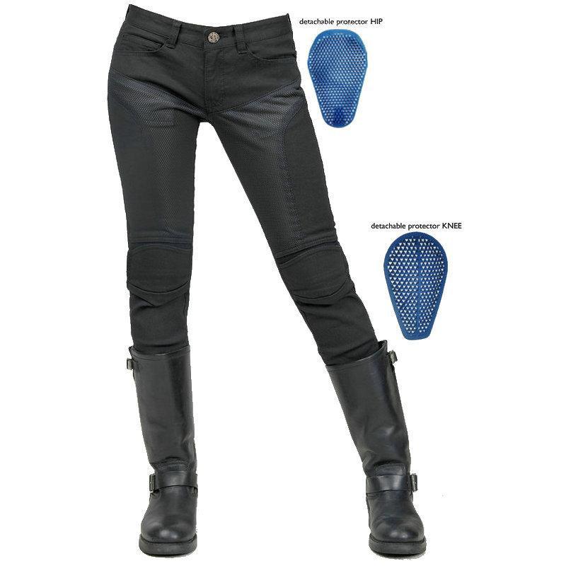 Motorcycle Riding Pants Racing Fit Breathable Mesh Protective Gear With Silicone Knee Pads Adjustable Waist