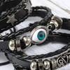 Woven Leather Bracelet Set Handmade Bracelet Adjustable Size Bracelet Multifuntional Fashion Accessory for Man and Woman