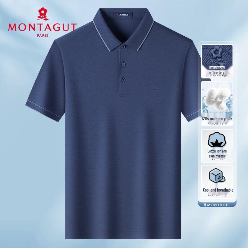 Conjunto de Presente Camisa Polo de Verão Masculina MONTAGUT em Mistura de Seda de Amora com Toque Fresco