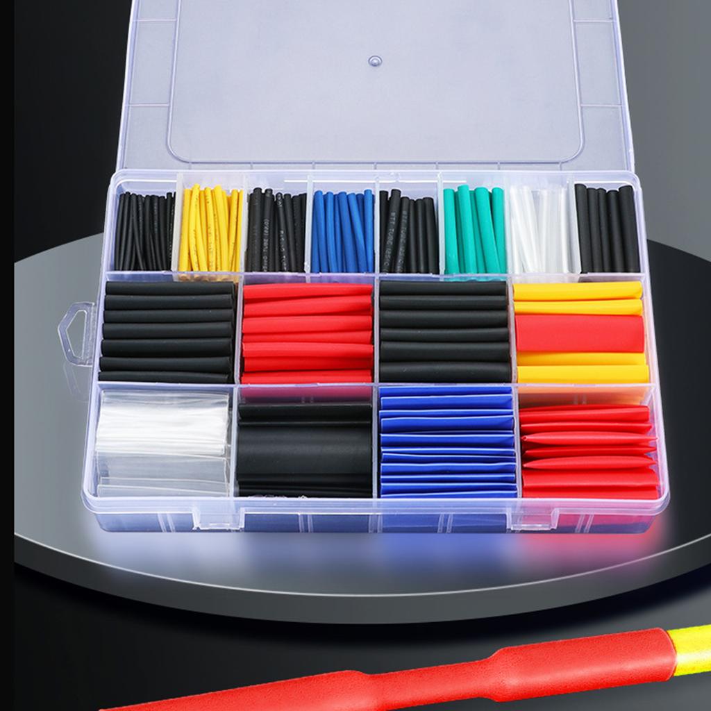 580pcs Boxed Color Heat Shrink Tube, 2 Times Heat Shrink Tube Wire Protection Repair Insulation Sleeve
