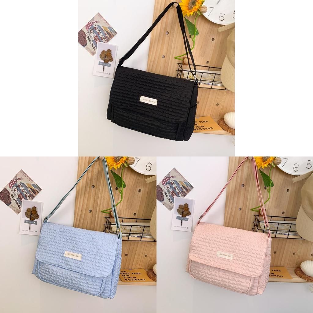 Nylon Cloud Bag For Women With Wrinkled Design And Zipper Closure Perfect For Casual Daily Use