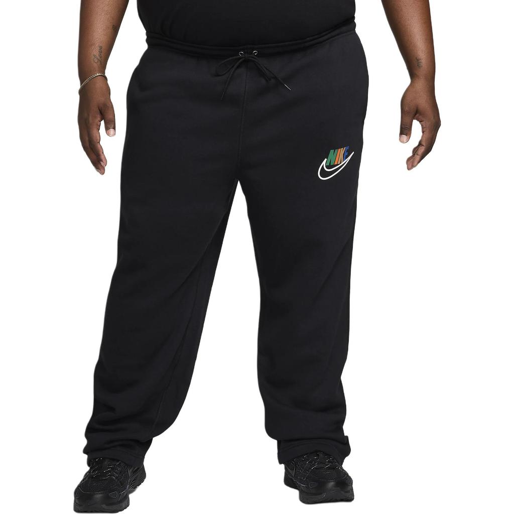 Nike Club Fleece Logo Print Comfortable Straight Leg Knit Sweatpants Men Bottoms Black FZ0775-010