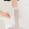 Thin Kid Girl Striped Mesh Knee High Socks Breathable Comfortable Calf Sock for Students Spring Summer Vertical Line Long Socks
