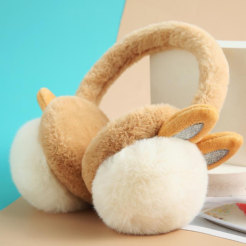 Women's Winter Cycling Earmuffs with Cute Little Rabbit Ears - Plush, Warm, and Fashionable Ear Protection