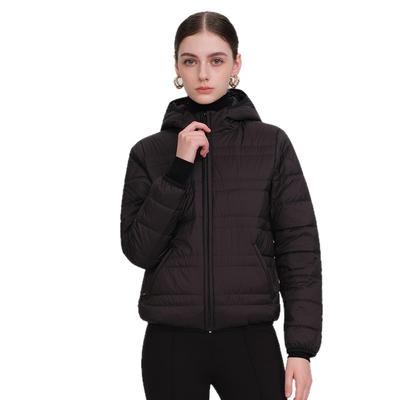 Autumn and Winter New Light Down Jacket Women's Hooded Short Solid Color Large Size White Duck Down Pinghu Down Jacket