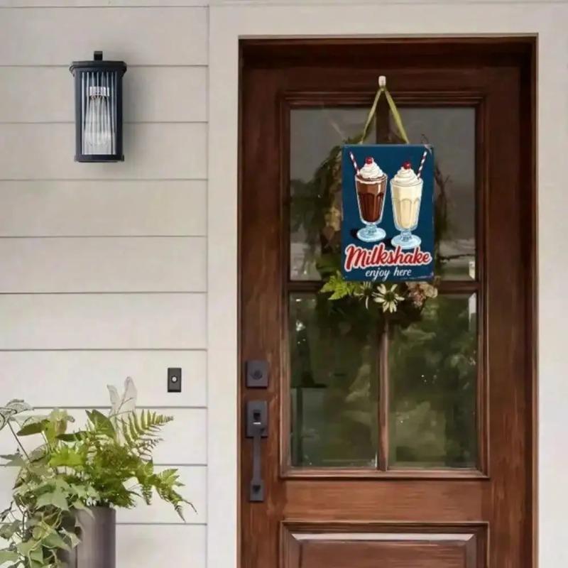 Metal Wall Art Rustic Apple Fruit Basket Farmhouse Decor Checkered Linen