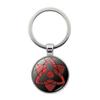 Hexagon Keychain Naruto Star Pendant Metal Glass Alloy Anime Round Decoration