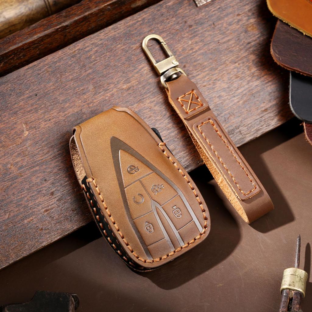 Hallmo Handmade Leather Car Key Case Cover  For Changan CS35PLUS CS55 PLUS CS75 PLUS