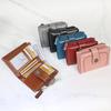 Women Short Hollow-Out Wallet Vintage PU Leather Multi Card Holder Zipper Coin Purse Small Lady 3 Fold Clutch Wallet