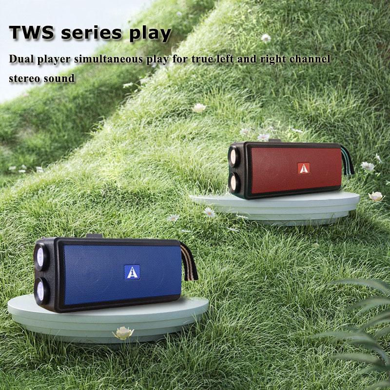 Portble FM Radio Dual Solar Panels Emergency Radio Receiver with Dual Flashlight Wireless TWS Bluetooth5.3 Speaker TF Card Playe