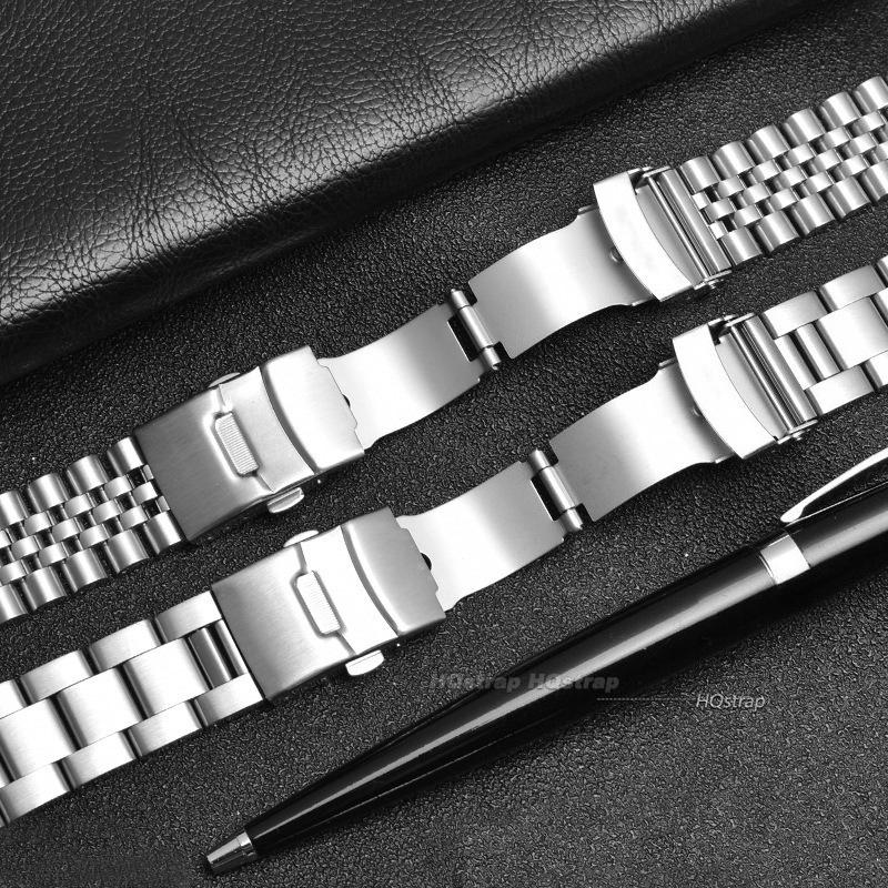 Stalowa Bransoleta do Zegarka Seiko Zakrzywiona Prosta Końcówka Bransoleta do Jubilee 18mm 20mm 22mm Pasek do Wymiany z Szybkim Mocowaniem