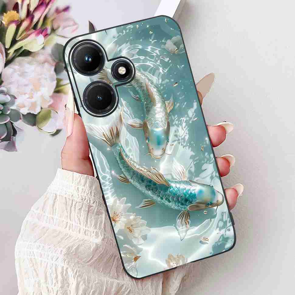For Infinix Hot 30i 6.56" Case Tiger Luxury Flower Butterfly Silicone Soft Black Cover For Infinix Hot30i 30I X669C Phone Cases