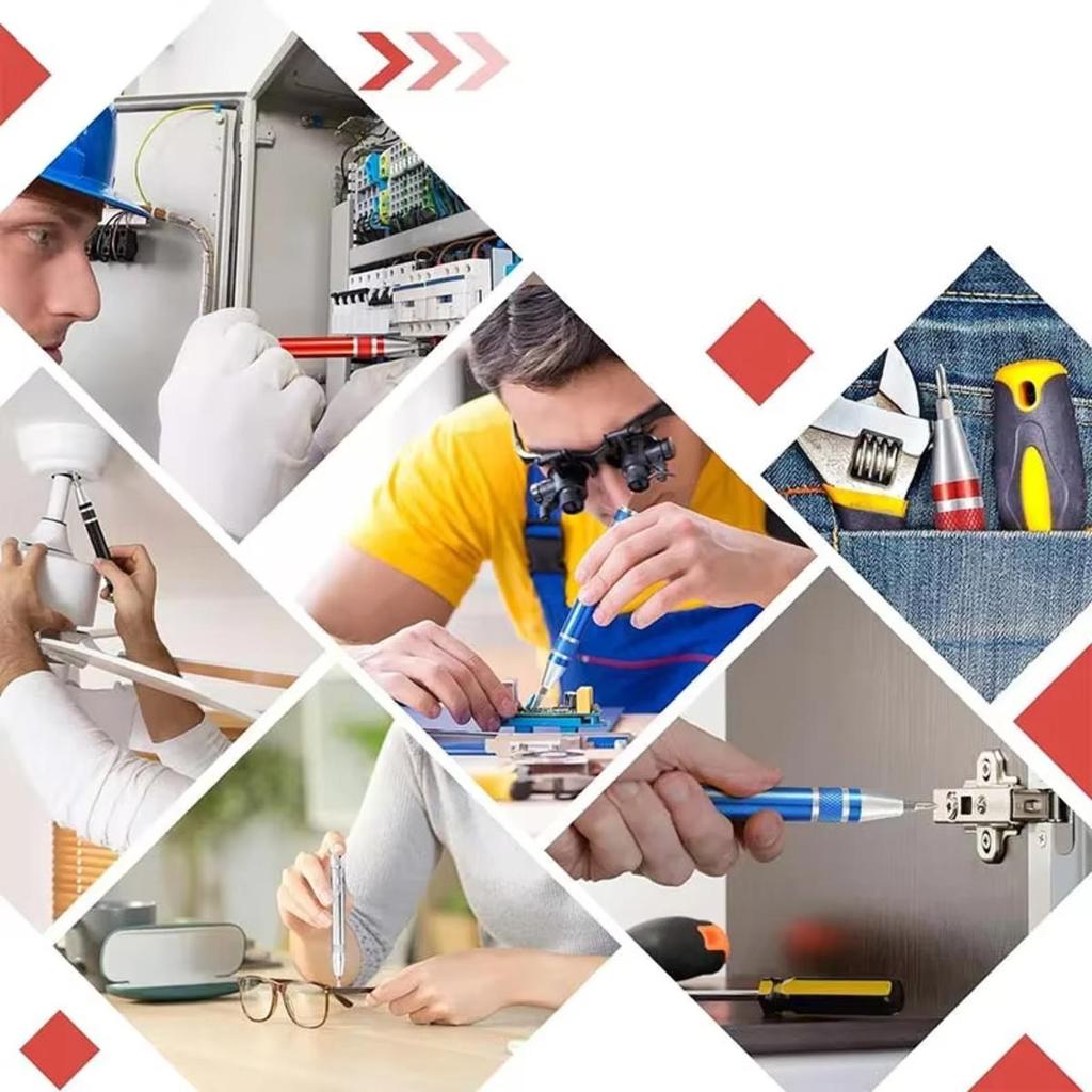 Multifunkční 8 v 1 Mini Hliníková Přesná Tužka Šroubovák Sada Šroubováků Nářadí pro Opravy pro Mobilní Telefon Ruční Nářadí Přenosné