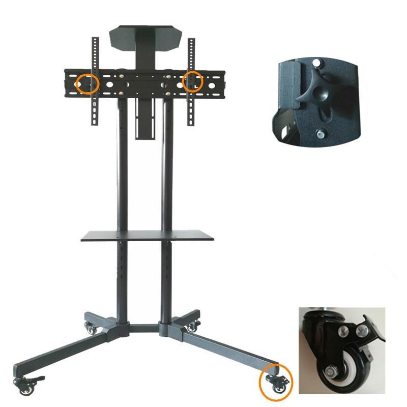 34-72" Screen LED LCD Monitor Mount Plasma Display Meeting /Class/Live TV Stand Mobile Cart Trolley Mobile TV Trolley