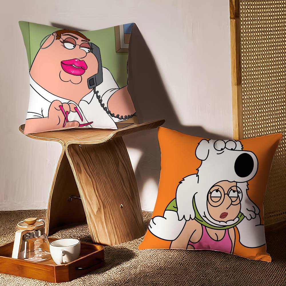 Cartoon F-families GuyS Pillow Case Sofa and Living Room Decorative Cushion Covers Dust-proof and Mite-proof Invisible Zipper