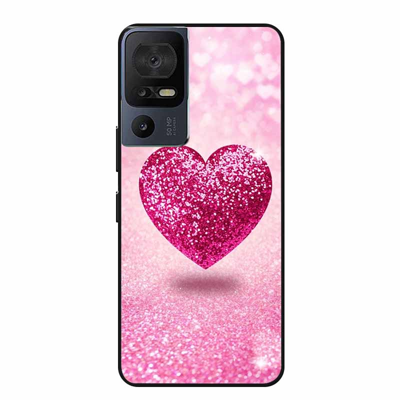 Für TCL 40 SE Handyhülle 40SE Hülle Schwarzes Silikon Weiche Rückseite Hülle Für TCL 40 SE Hülle Funda Für TCL40SE Capa 6.75" Schale
