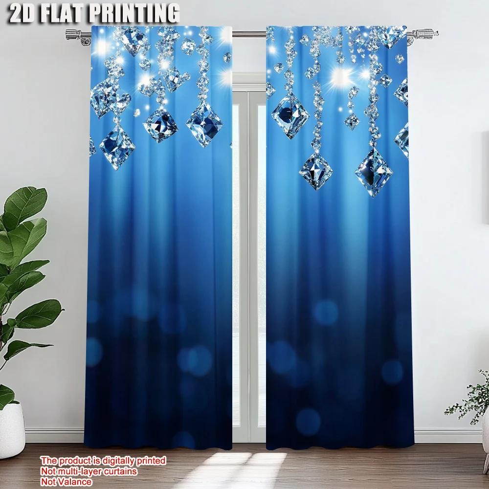 2Pcs Abstract Printed Window Curtain For Bedroom Office Kitchen Living Room And Study With Rod Hole Window Treatment