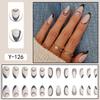 Short Press-On Nails Set Ins Style Fake Full Cover Acrylic Nail Tips Women Daily Wear