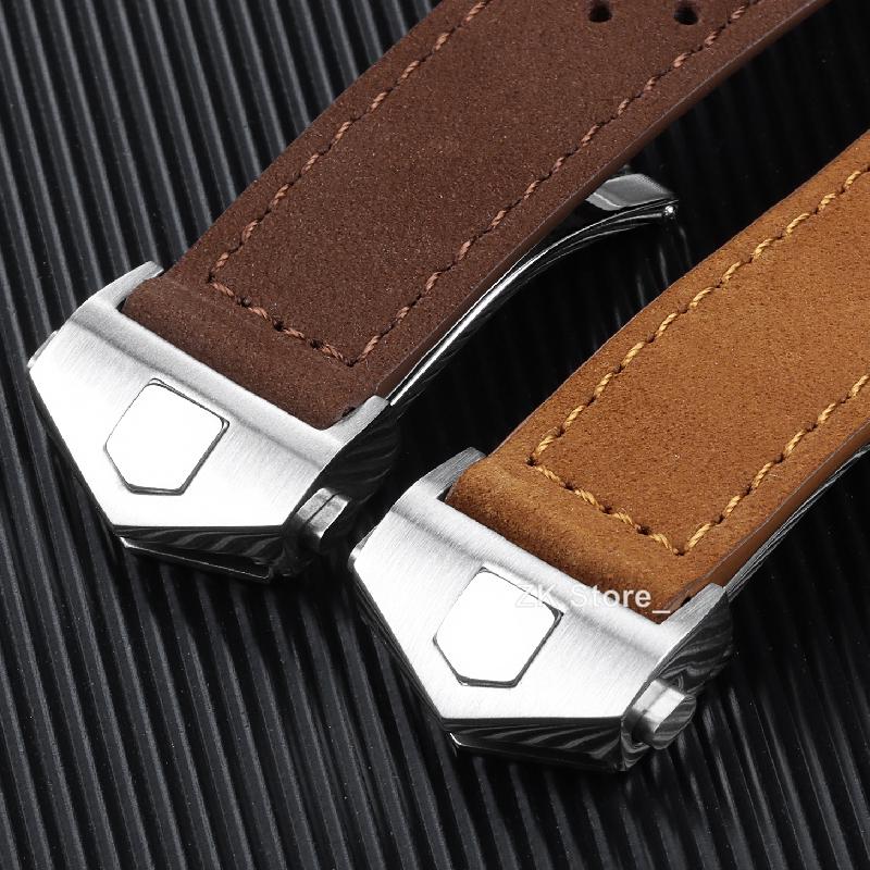20mm 22mm Bracelet for Tag Heuer Connected 45 for Carrera for Monaco Leather Replace Band Frosted Cowhide Universal Accessory