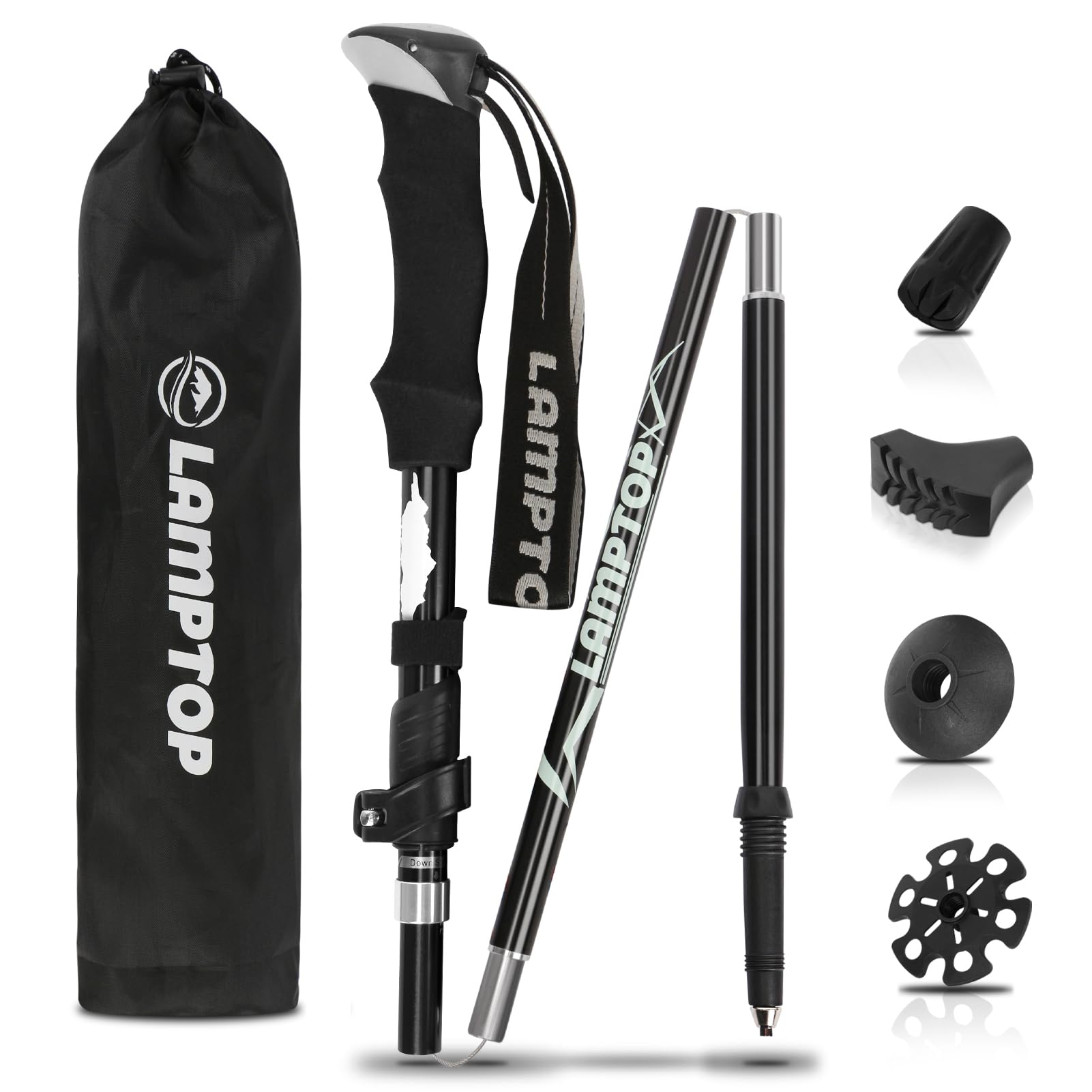 

[Featured in Magazine] LAMPTOP Trekking Pole, 1 Pole, Foldable, Lightweight A7075 Aluminum, 250g, 95-110cm Adjustable, Compact Walking Pole, Includes