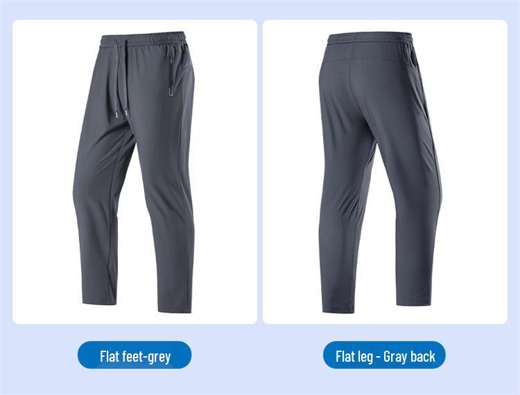 2025 Men's Ice Silk Quick-Dry Joggers: Summer Thin, Loose Fit, Straight-Leg Casual Pants