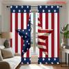 Digital Printed Curtains, Red Blue White Stars Pattern, Beautiful Window Drapes for Living Room Bedroom Home Decor