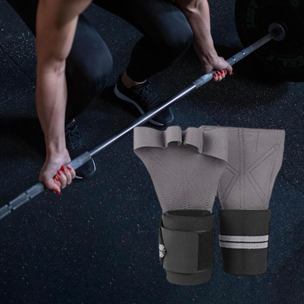 Training Workouts Gloves with Wrist Support Hand Grips Fingerless Breathable Palm Sports for Gym