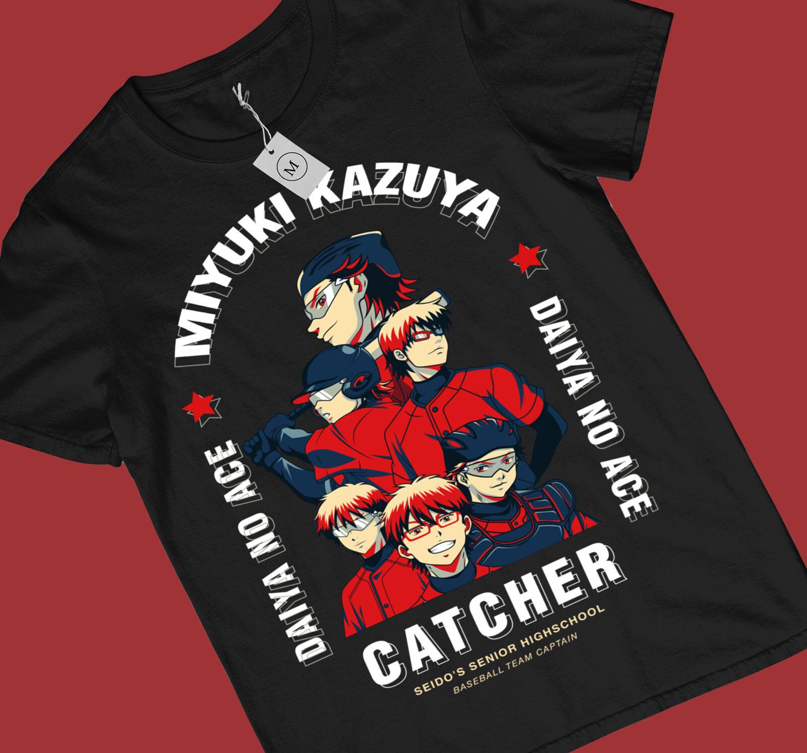 Diamond no Ace Miyuki Kazuya T-Shirt Mens Womens Tees Top Unisex Shirt for Anime and Manga Lovers L