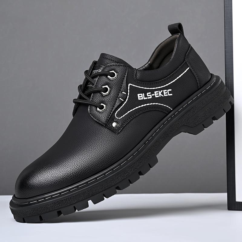 Fashion Black Cow Leather Autumn Winter Platform Shoes for Men Fashion Casual Brand Designer Derby Shoes Male Work Office Ankle Boots