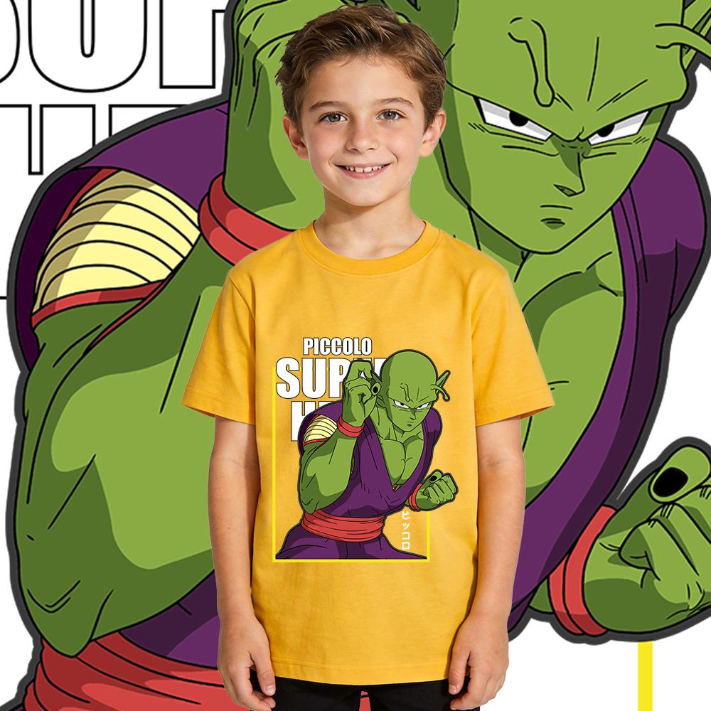 Dbz Piccolo Anime Print Cotton T Shirt Kids Boys Girls Casual Short Sleeve Tee Top Soft Breathable Summer Clothes
