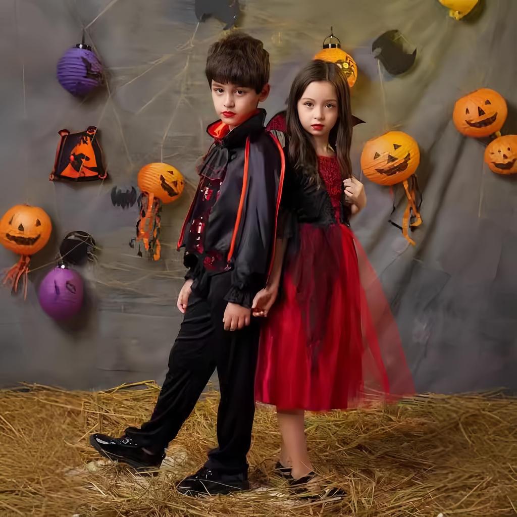 Lalapala Halloween Cosplay Vampire Costume for Devil Witch Vampire Cosplay Princess Kids Costume School Stage Birthday Gift Size Girls, Kids'